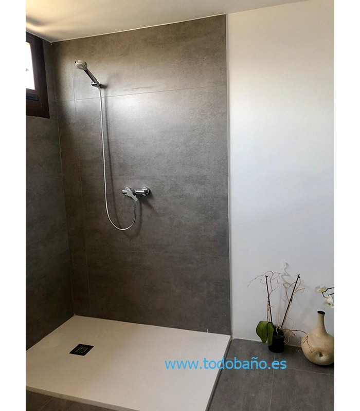Plato de ducha extraplano gris claro 70x140 cm